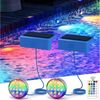QUBEBU Pool-Lampe Solar LED Poollicht, RGB Poolbeleuchtung Unterwasser Licht, Timer, LED fest integriert, 13 LED`s Solar Unterwasser Licht Teich Aquarium Badewanne, Wasserdicht Pool Lichter Unterwasser für Aufstellpool, Badewannenlicht Bild 5