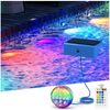 QUBEBU Pool-Lampe Solar LED Poollicht, RGB Poolbeleuchtung Unterwasser Licht, Timer, LED fest integriert, 13 LED`s Solar Unterwasser Licht Teich Aquarium Badewanne, Wasserdicht Pool Lichter Unterwasser für Aufstellpool, Badewannenlicht Bild 4