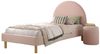 Polsterbett mit Hocker Karlotta 97x212x107 Holzwerkstoff Rosa Bild 1