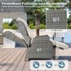 HOMECALL Rattanstuhl Gartensessel Indoor Verstellbar Liegestuhl Gartenliege balkonliege (Wetterfester Rahmen, klappbarem Beistelltisch und Fußstütze, 2 St), COMLAX FIELD Bild 3
