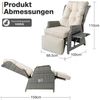 HOMECALL Rattanstuhl Gartensessel Indoor Verstellbar Liegestuhl Gartenliege balkonliege (Wetterfester Rahmen, klappbarem Beistelltisch und Fußstütze, 2 St), COMLAX FIELD Bild 4