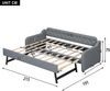 Ausziehbett 90×200 cm mit USB-Anschluss und Rollbett Grau ohne Matratze Bild 5