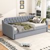 Ausziehbett 90×200 cm mit USB-Anschluss und Rollbett Grau ohne Matratze Bild 2