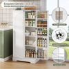 Yorbay Mehrzweckschrank Küchenschrank mit LED-Sensorlicht & höhenverstellbaren Regalen (60×35×128 cm) Doppeltüren Vorratschrank für Küche, Wohnzimmer & Esszimmer Bild 3