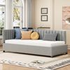 Multifunktionales Schlafsofa Samtstoff Tagesbett Sofa-Bett für Gäste Zimmer, Tagesbett, Schlafsofa, Sofa-Bett, gepolstert, stilvoll, komfortabel,Grau Bild 2