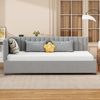 Multifunktionales Schlafsofa Samtstoff Tagesbett Sofa-Bett für Gäste Zimmer, Tagesbett, Schlafsofa, Sofa-Bett, gepolstert, stilvoll, komfortabel,Grau Bild 5