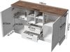 Sideboard 140 x 40 x 79,5 cm, weiße und braune Holzmaserung - 2 Türen, 2 Schubladen Bild 3