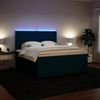 vidaXL Boxspringbett mit Matratze Blau 180x200 cm Samt 3294704 Bild 4