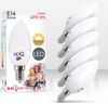 B.K.Licht - 5er Set LED Lampe E14 mit warmweißer Lichtfarbe, 5 Watt, 470 Lumen, LED Glühbirne, Leuchtmittel, Birne, Glühlampen, Kerze, Bulb, 3,7x10,6 cm, Weiß Bild 2