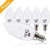 B.K.Licht - 5er Set LED Lampe E14 mit warmweißer Lichtfarbe, 5 Watt, 470 Lumen, LED Glühbirne, Leuchtmittel, Birne, Glühlampen, Kerze, Bulb, 3,7x10,6 cm, Weiß Bild 3