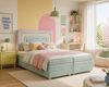 MOEBLO Boxbett NEST (Regenbogenbett, regenbogenförmige abgerundete Kopfstütze, mit Bettkasten, Samt, Velour, Bonell + Topper, Doppelbett buntes Bett), (BxHxT): 143 / 163 / 183 x 125 x 214 cm Bild 2