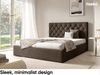 MEBLINI Polsterbett 140x200 mit Lattenrost ohne Matratze – BALEARO – Dunkelbraun Samt – Doppelbett mit Bettkasten - Stauraumbett - Kopfteil Bett mit Stauraum Bild 3