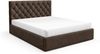 MEBLINI Polsterbett 140x200 mit Lattenrost ohne Matratze – BALEARO – Dunkelbraun Samt – Doppelbett mit Bettkasten - Stauraumbett - Kopfteil Bett mit Stauraum Bild 2
