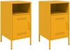 vidaXL Nachttische 2 Stk. Senfgelb 36x39x68 cm Stahl 843073 Bild 2