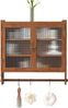 Hängeschrank Wandhängeschrank Glashängeschrank Wandschrank, mit Tuchhalter, Holz Glas, weiß braun Bild 5