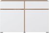 INOSIGN Sideboard Cross,Breite 119,5 cm, moderne grifflose Kommode,2 Türen/2 Schubkästen, Schubladenschrank,Anrichte mit viel Stauraum, Einlegeböden verstellbar Bild 4