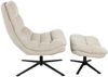 Relaxsessel >Porto< (2-teilig) inkl. Hocker, drehbar, Cord beige - 83x100x92 (BxHxT) Bild 4