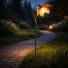 LED Solarleuchte, Blume, Crackle-Glas, Kugel, H 90 cm Bild 2
