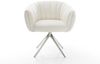 Drehstuhl Jada-Flex Bouclé Soft Beige Kreuzgestell breit Edelstahl 360° drehbar Wippfunktion Taschenfederkern Bild 2