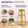 CASARIA® 2er Set Barhocker Barstuhl Akazie Holz Massiv Bild 5