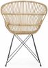 Sessel Surtens aus Rattan, Boho Stil, Natur, vier Beine aus Metall, bequeme Sitzhöhe Bild 3