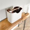 wohnfreuden Aufbewahrungsbox Zeitungsständer aus Stoff und Teakholz 40 cm beige Bild 3