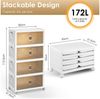 LETGOSPT Aufbewahrungsbox Schmaler Rollcontainer Kunststoff Schrank mit Türen faltbar Lagerschra (Einzelmodul – flexibel einsetzbar, ideal für kleine Räume, Einzelschrank ideal kombinierbar mit anderen Modulen), Zwei Öffnungsmöglichkeiten: oben und vor... Bild 4