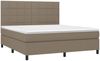 vidaXL Boxspringbett mit Matratze & LED Taupe 160x200 cm Stoff 3134889 Bild 3