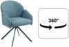 2er Set Sesselstuhl Holly drehbar - Webstoff Petrol Bild 2
