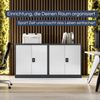 Aktenschrank abschließbar BEATA - 3 Ebenen verstellbar, Flügeltüren | Metallschrank Werkstatt Mehrzweckschrank Büroschrank aus Stahl Werkzeugschrank, 93x90x40cm Anthrazit-Weiß Bild 3