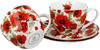DUO FLORAL 2er-Set Tassen 280 ml LINA mit Untertassen, New Bone China Porzellan Bild 3