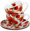 DUO FLORAL 2er-Set Tassen 280 ml LINA mit Untertassen, New Bone China Porzellan Bild 4
