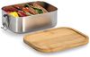 ZELLER 19372 Lunch Box mit Clipverschluss, Edelstahl/Bambus, ca. 18,4 x 13,5 x 7 cm Bild 3