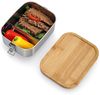 ZELLER 19372 Lunch Box mit Clipverschluss, Edelstahl/Bambus, ca. 18,4 x 13,5 x 7 cm Bild 4