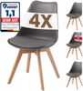 Albatros Esszimmerstühle 4er Set AARHUS, Grau - Beine aus Buche Massiv-Holz, Skandinavisches Retro-Design, bequemer Schalenstuhl - Eleganter Küchenstuhl, Stuhl Esszimmer für Esstisch Bild 2