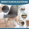 Albatros Esszimmerstühle 4er Set AARHUS, Grau - Beine aus Buche Massiv-Holz, Skandinavisches Retro-Design, bequemer Schalenstuhl - Eleganter Küchenstuhl, Stuhl Esszimmer für Esstisch Bild 5