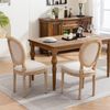 Esszimmerstuhl-Set aus Leinen mit Massivholzgestell, französischer Stil, Beige, 2er-Set Bild 3