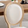 Esszimmerstuhl-Set aus Leinen mit Massivholzgestell, französischer Stil, Beige, 2er-Set Bild 4