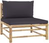 vidaXL 3-tlg. Garten-Lounge-Set mit Dunkelgrauen Kissen Bambus 313150 Bild 3