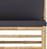 vidaXL 3-tlg. Garten-Lounge-Set mit Dunkelgrauen Kissen Bambus 313150 Bild 4