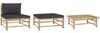 vidaXL 3-tlg. Garten-Lounge-Set mit Dunkelgrauen Kissen Bambus 313150 Bild 2