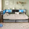 MSMASK Daybett Schlafsofa mit LED-Beleuchtung und Steckdose, Kinderbett, Jugendbett (1 tlg), Bett mit Metallrost, 90x190cm Bild 3