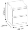 Nachttisch Nachtschrank mit 2 Schubkästen in weiß FORTALEZA-129, B/H/T ca. 40/51,8/40 cm Bild 4