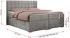 Boxspringbett, Doppelbett, Polsterbett mit Kopfstütze - CARMEN - 120x200cm - Hellgrau Velours - H3 Bild 5