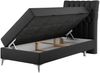 Boxspringbett MILEN, Einzelbett 90x200, Polsterbett mit Multipocket-Matratze und Topper - Schwarz Kunstleder - rechts - H4 Bild 3