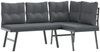 vidaXL 7-tlg. Garten-Sitzgruppe mit Kissen Schwarz Stahl 3283728 Bild 3