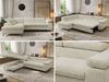 MKS Möbel 'Pablo L-Form' Ecksofa mit Schlaffunktion, verstellbare Kopfstützen, Creme, Schenille grob, T25 Topper, Links Bild 2