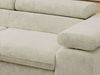 MKS Möbel 'Pablo L-Form' Ecksofa mit Schlaffunktion, verstellbare Kopfstützen, Creme, Schenille grob, T25 Topper, Links Bild 5