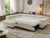 MKS Möbel 'Pablo L-Form' Ecksofa mit Schlaffunktion, verstellbare Kopfstützen, Creme, Schenille grob, T25 Topper, Links Bild 4