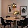 Pendelleuchte, Metall, Rauchglas, schwarz, H 120 cm Bild 3
